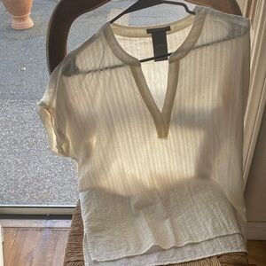 Mattie M Cream V-Neck Blouse
